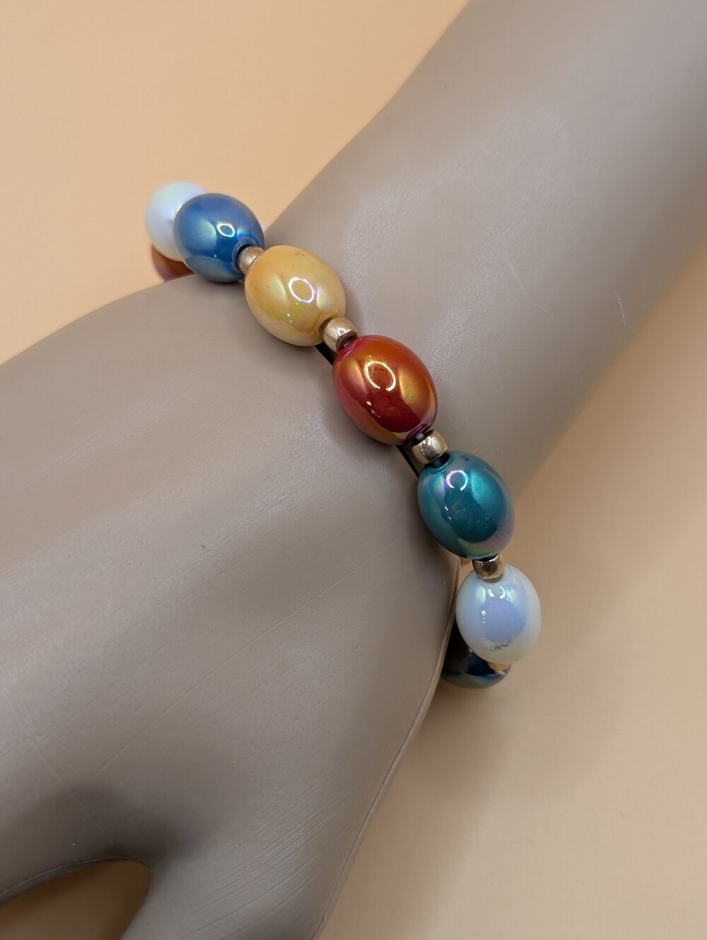Periwinkle by Barlow Multicolor Imitation Pearl Stretch Bracelet NWT
